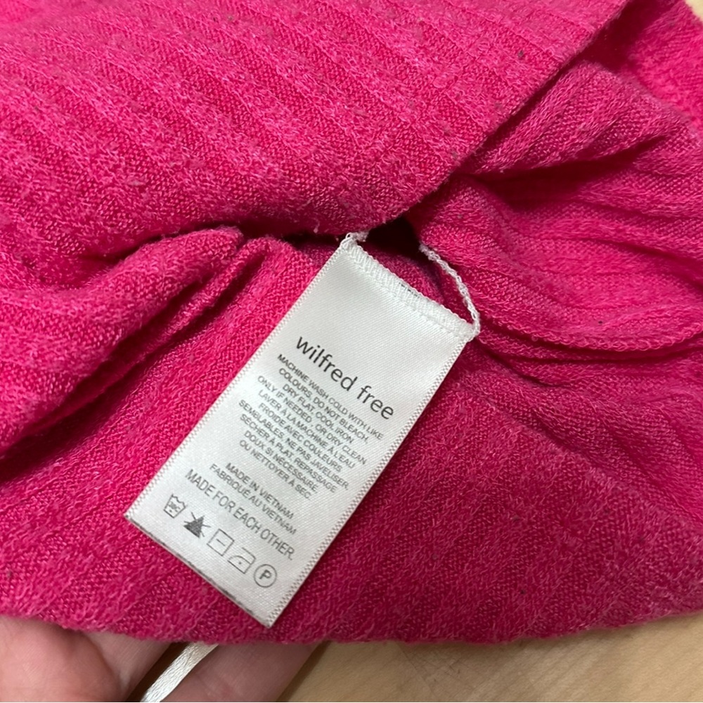 Aritzia Wilfred Free Rudko Pink Ribbed Knit Long Sleeve Top Women’s | XS, XXS - Picture 5 of 7